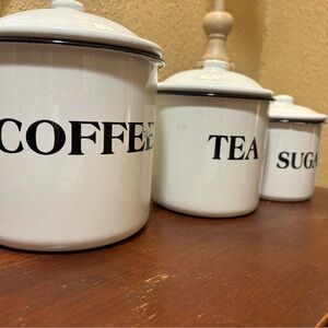 Creative Co-Op White Farmhouse Canister Set